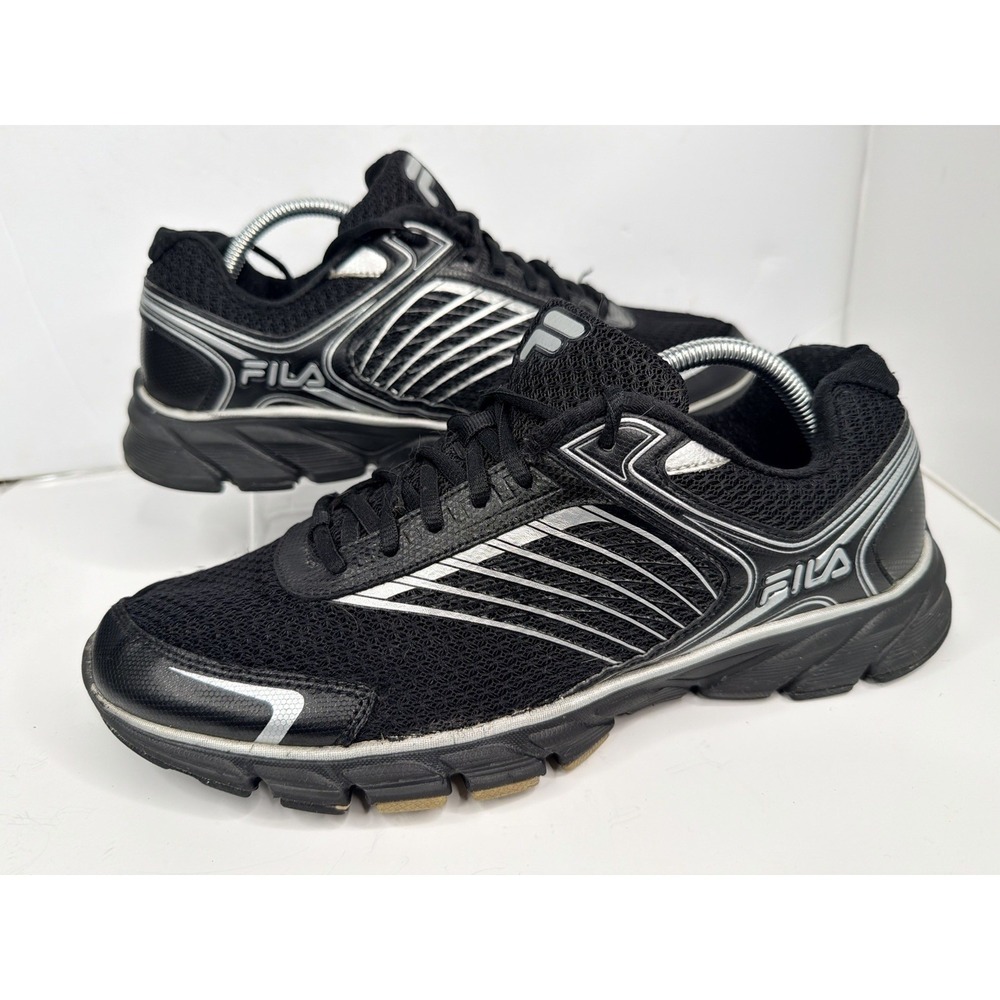 Fila Mens Running Shoes Black Silver Athletic Sneakers 1SR20838-010 Size 12